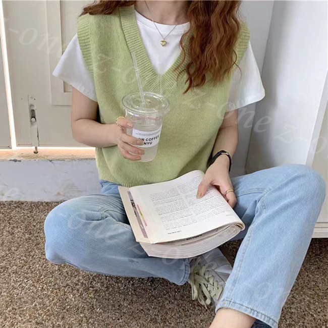 ベスト ニット プルオーバー レディース 新作 Vネック 可愛い 秋冬 ゆったり 体型カバー セーター レイヤード 春 通勤 柔らかい 大人 学生 アウター 保温 通学 