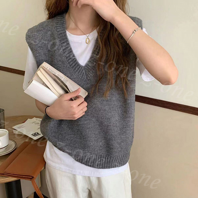 ベスト ニット プルオーバー レディース 新作 Vネック 可愛い 秋冬 ゆったり 体型カバー セーター レイヤード 春 通勤 柔らかい 大人 学生 アウター 保温 通学 