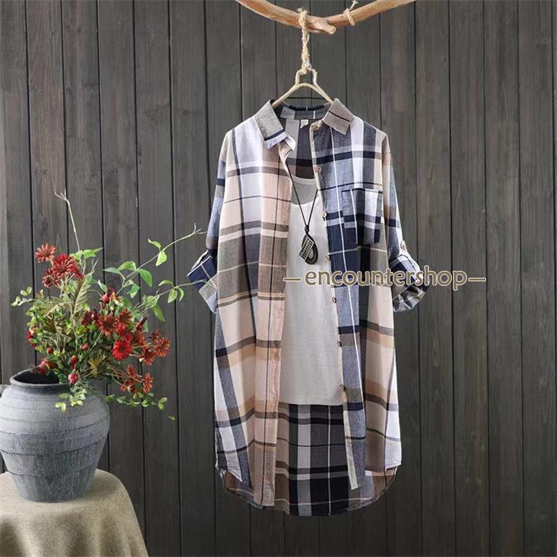 ブラウス レディース 長袖 春秋 長袖シャツ チェック柄 体型カバー ロング ビジネス 入学式 きれいめ 通勤 トップス OL おしゃれ シンプル 