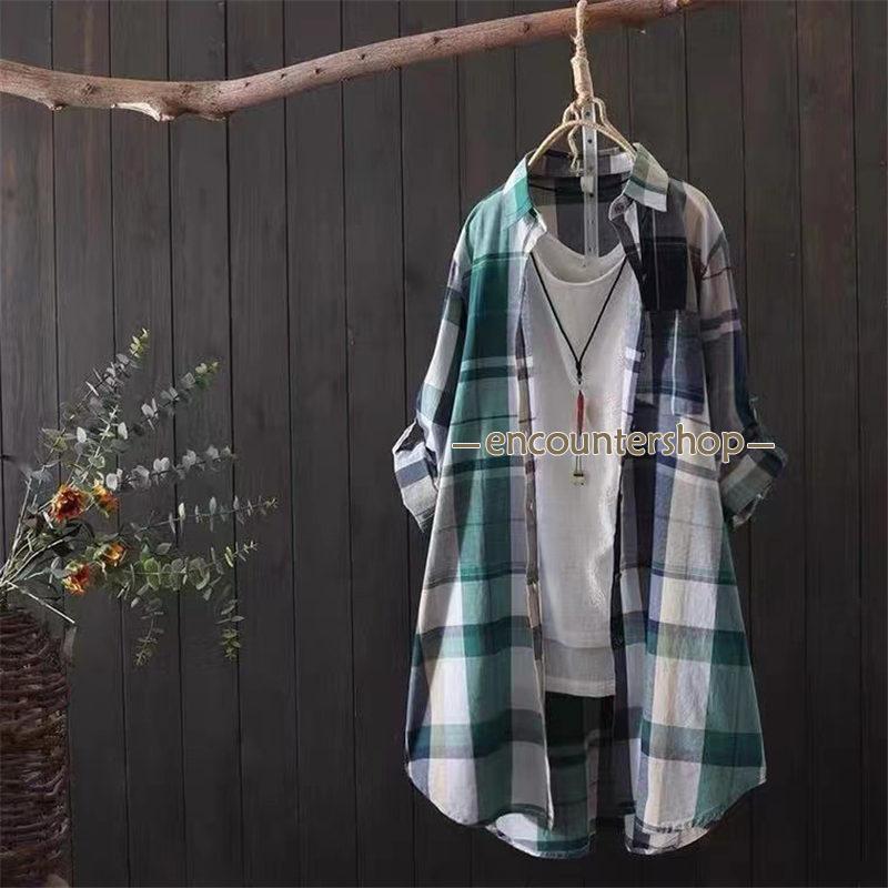 ブラウス レディース 長袖 春秋 長袖シャツ チェック柄 体型カバー ロング ビジネス 入学式 きれいめ 通勤 トップス OL おしゃれ シンプル 