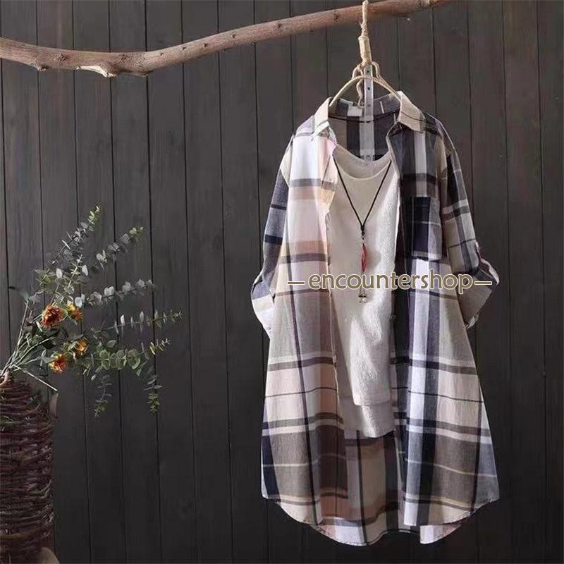 ブラウス レディース 長袖 春秋 長袖シャツ チェック柄 体型カバー ロング ビジネス 入学式 きれいめ 通勤 トップス OL おしゃれ シンプル 