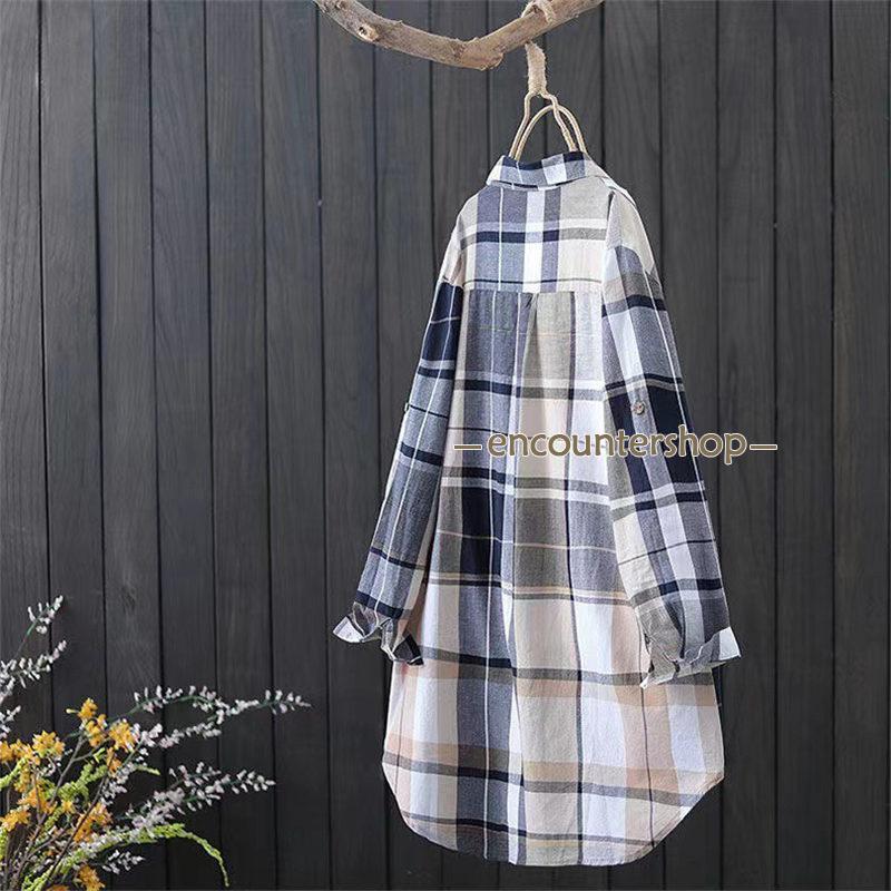 ブラウス レディース 長袖 春秋 長袖シャツ チェック柄 体型カバー ロング ビジネス 入学式 きれいめ 通勤 トップス OL おしゃれ シンプル 