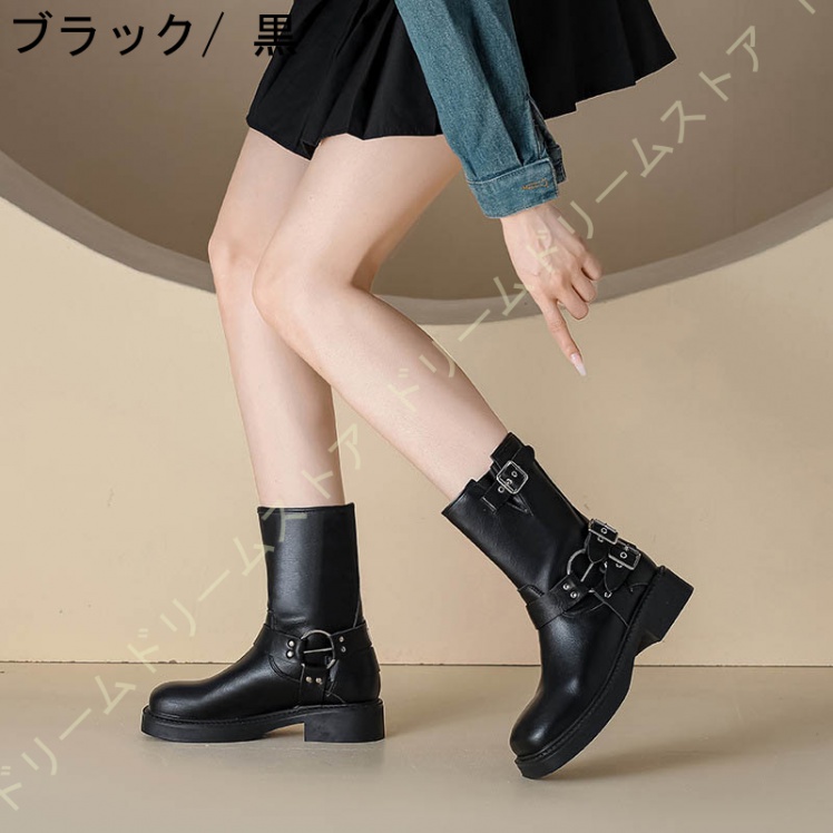 エンジニアブーツ 25CM レディース ブーツ レディース 疲れない エンジニアブーツ ゆったり ブーツ ローヒール ブーツ 履き口 ワークブーツ 