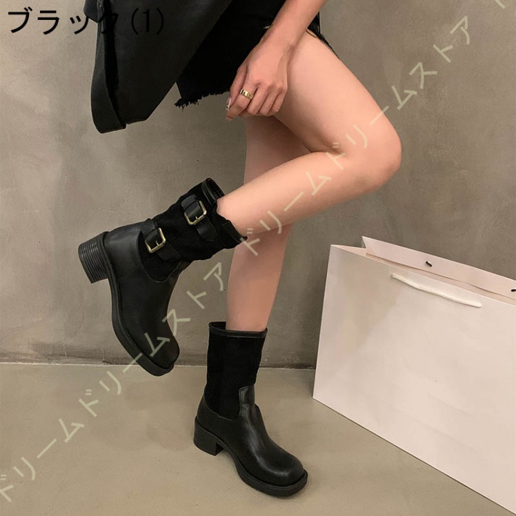 エンジニアブーツ 25CM レディース ブーツ レディース 疲れない エンジニアブーツ ゆったり ブーツ ローヒール ブーツ 履き口 ワークブーツ 
