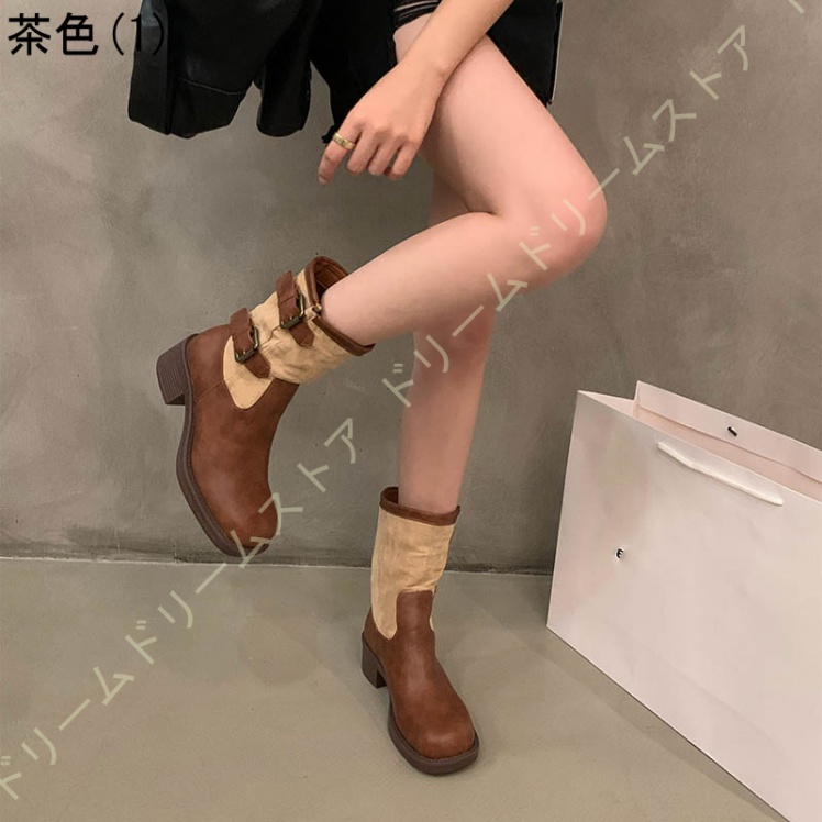 エンジニアブーツ 25CM レディース ブーツ レディース 疲れない エンジニアブーツ ゆったり ブーツ ローヒール ブーツ 履き口 ワークブーツ 