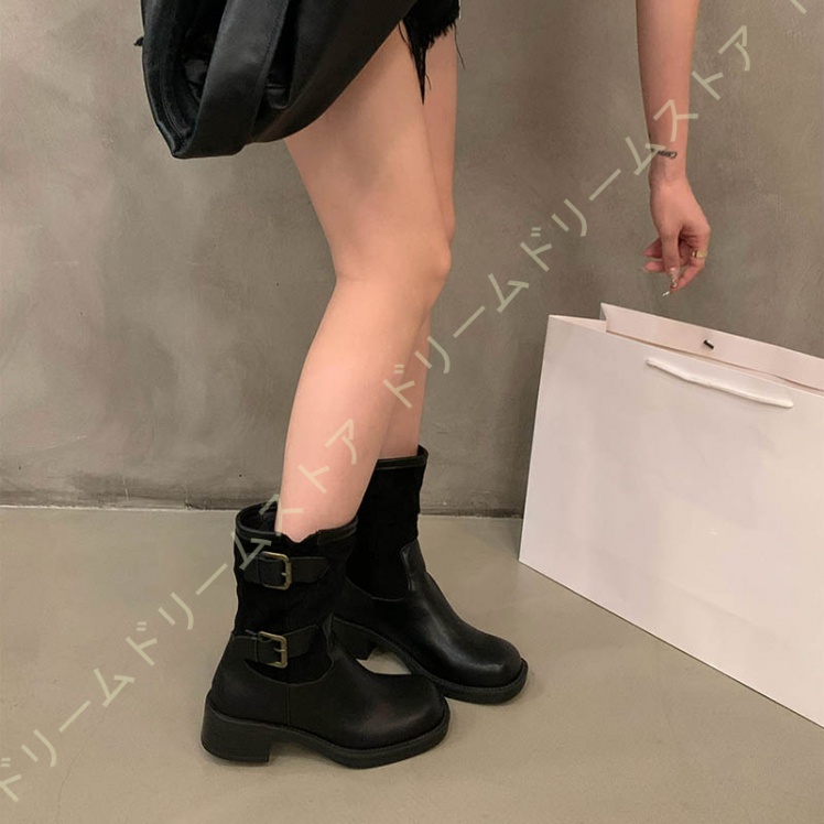 エンジニアブーツ 25CM レディース ブーツ レディース 疲れない エンジニアブーツ ゆったり ブーツ ローヒール ブーツ 履き口 ワークブーツ 
