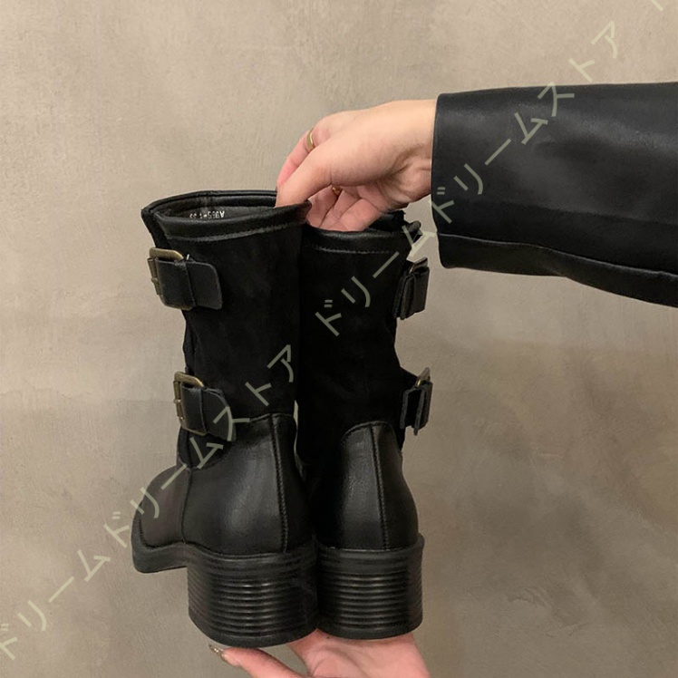 エンジニアブーツ 25CM レディース ブーツ レディース 疲れない エンジニアブーツ ゆったり ブーツ ローヒール ブーツ 履き口 ワークブーツ 