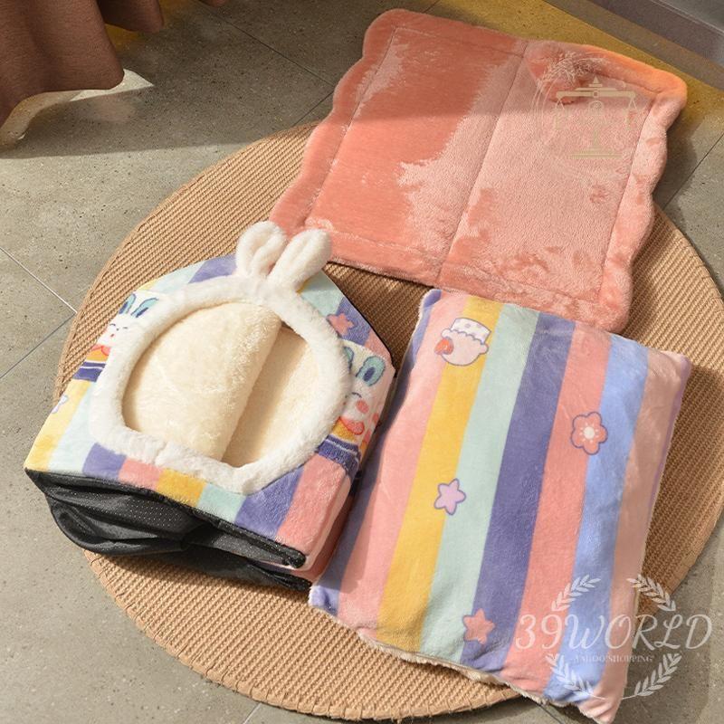 ペットベッド ネコ 猫 ペットハウス ドーム型 可愛い 防寒 柔らかい 安眠 兼用 ぐっすり眠れる 滑り止め 犬 犬猫 冬保温 ペット用品 