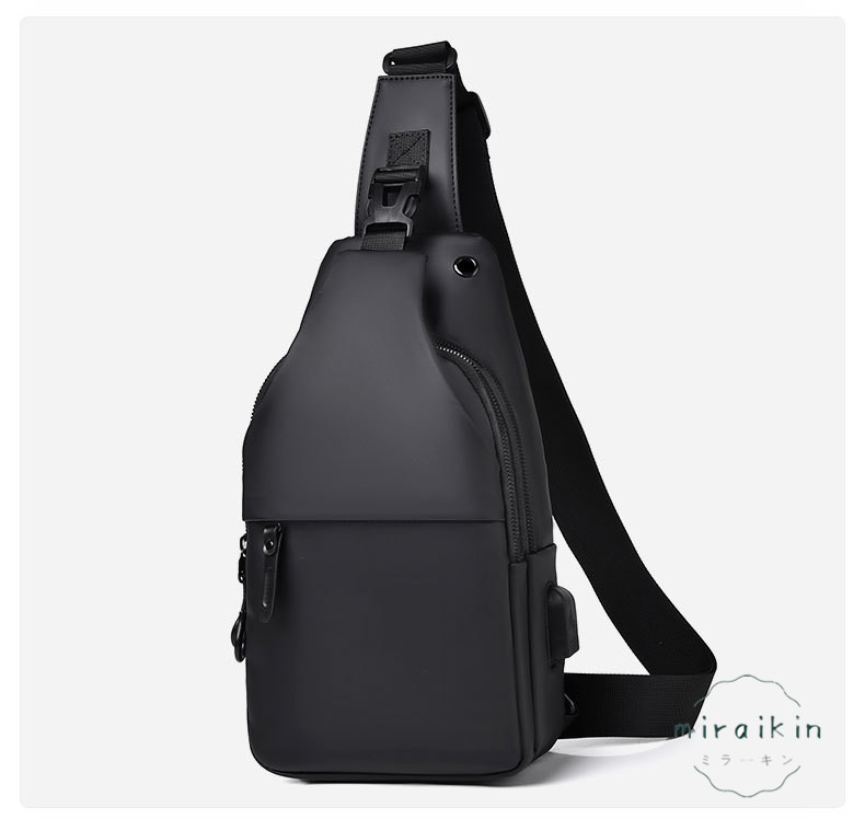 ボディバッグ メンズ 大容量 軽量 防水 USB充電ポート付き メンズ 斜め掛け トラベルバッグ 通学 イヤホン通し穴 通勤 旅行 スマホポーチ ショルダーバッグ 