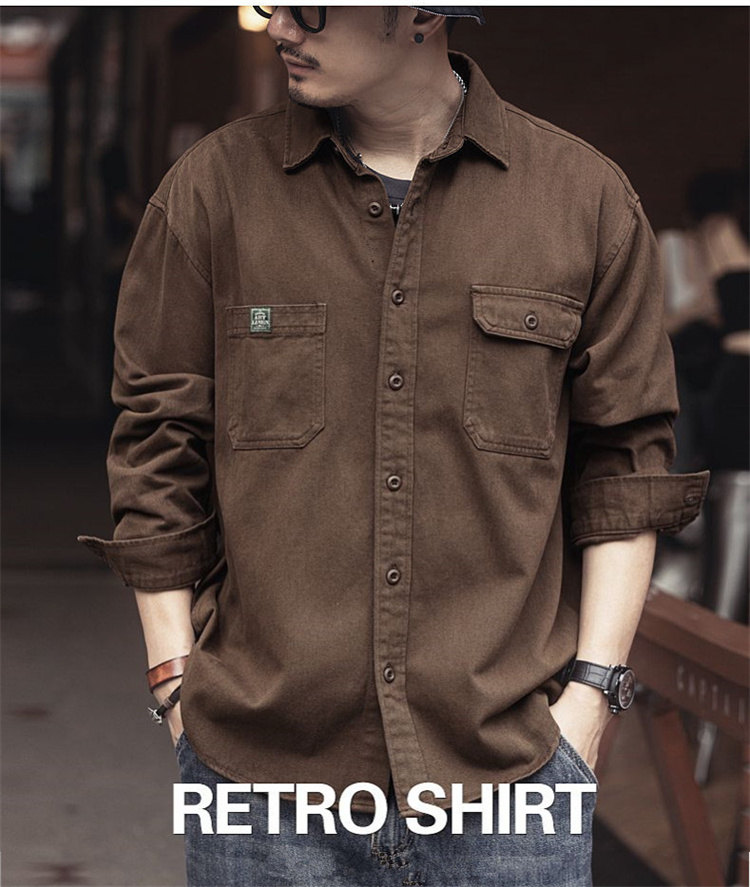 送料無料 大きいサイズ シャツ メンズ トップス カーゴシャツ 紳士服 長袖シャツ 長袖 カジュアルシャツ かっこいい 通勤 開襟シャツ 通学 ワークシャツ 