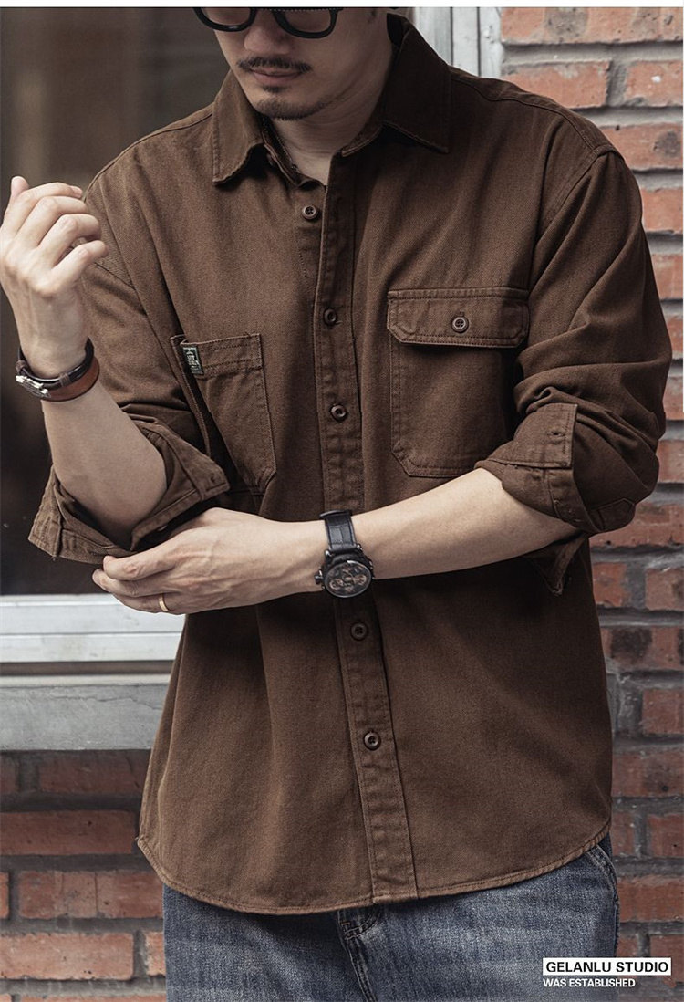 送料無料 大きいサイズ シャツ メンズ トップス カーゴシャツ 紳士服 長袖シャツ 長袖 カジュアルシャツ かっこいい 通勤 開襟シャツ 通学 ワークシャツ 