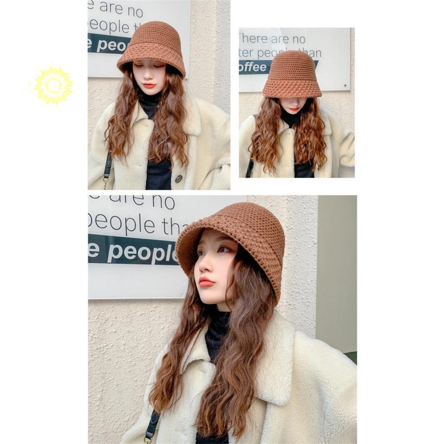 帽子 ニットバケットハット レディース 折りたたみ 手触り ニットキャップ 。 大人 おしゃれ 春秋冬 韓国風 ニット帽子 小物 