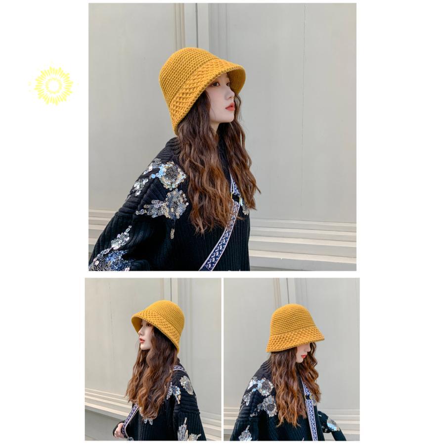 帽子 ニットバケットハット レディース 折りたたみ 手触り ニットキャップ 。 大人 おしゃれ 春秋冬 韓国風 ニット帽子 小物 