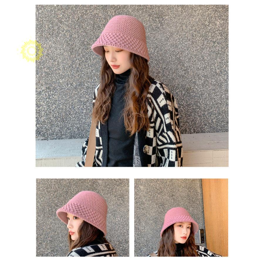 帽子 ニットバケットハット レディース 折りたたみ 手触り ニットキャップ 。 大人 おしゃれ 春秋冬 韓国風 ニット帽子 小物 