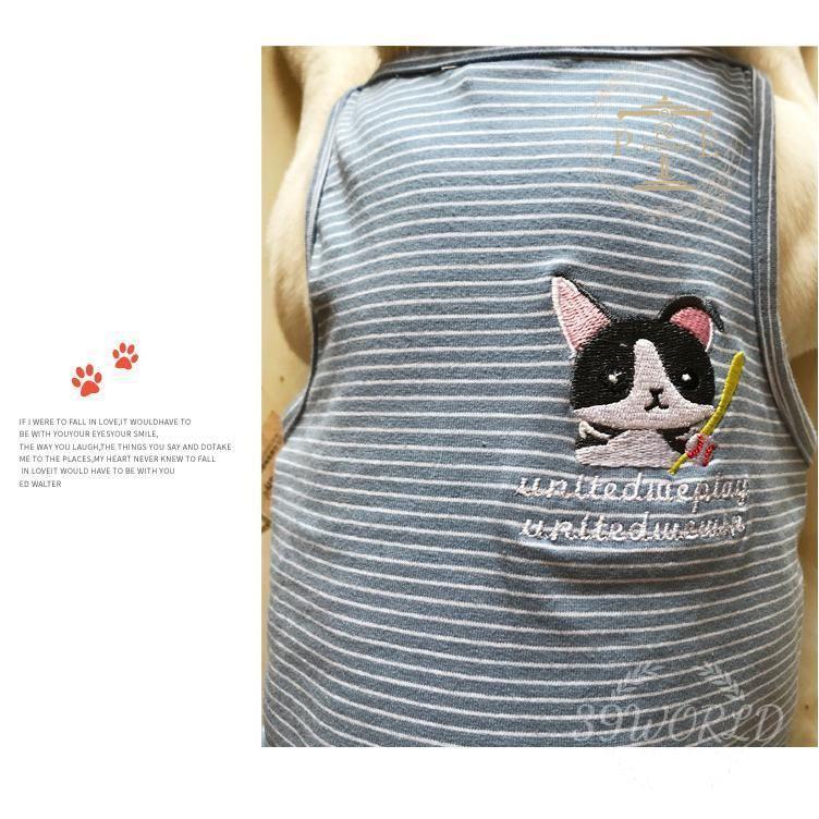 ペットウェア ドッグウエア タンクトップ 飼い主とお揃い ペット用 犬用 ペアルッ 洋服 犬服 カットソー 刺繍 袖なし ボーダー 猫用 ノースリーブ 