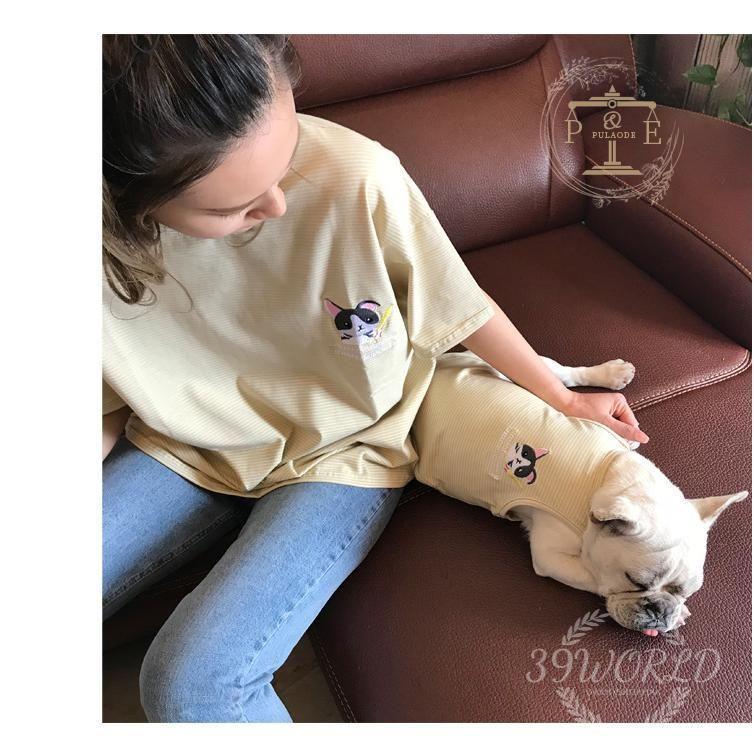 ペットウェア ドッグウエア タンクトップ 飼い主とお揃い ペット用 犬用 ペアルッ 洋服 犬服 カットソー 刺繍 袖なし ボーダー 猫用 ノースリーブ 