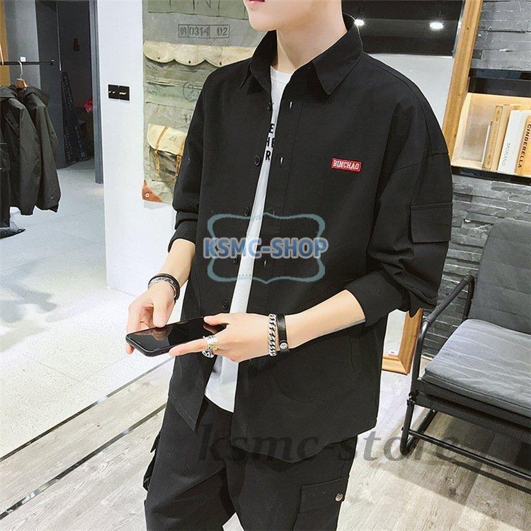長袖シャツ メンズ おしゃれ シャツ カジュアルシャツ 無地 胸ポケット ワークシャツ ビジネスシャツ 秋服 