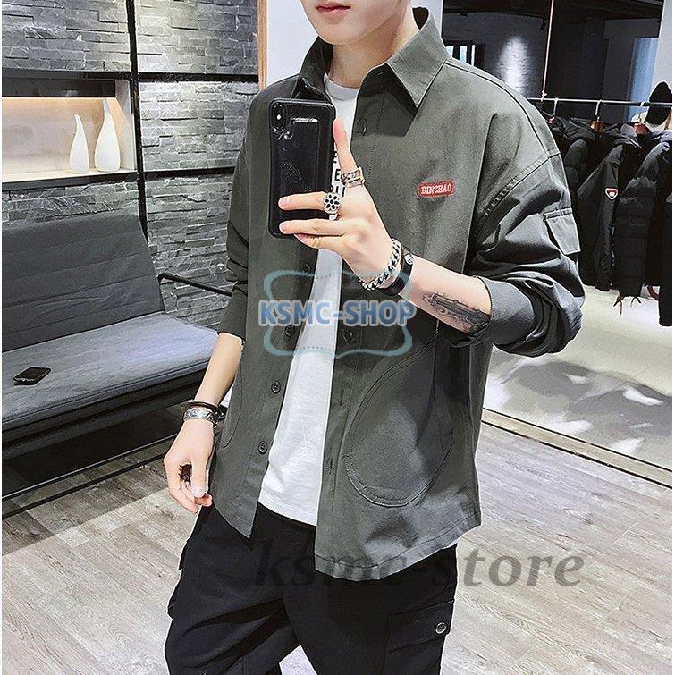長袖シャツ メンズ おしゃれ シャツ カジュアルシャツ 無地 胸ポケット ワークシャツ ビジネスシャツ 秋服 