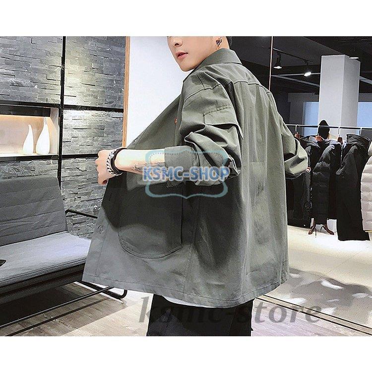 長袖シャツ メンズ おしゃれ シャツ カジュアルシャツ 無地 胸ポケット ワークシャツ ビジネスシャツ 秋服 