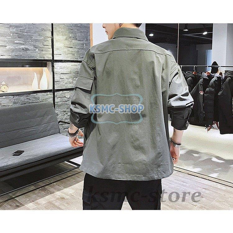 長袖シャツ メンズ おしゃれ シャツ カジュアルシャツ 無地 胸ポケット ワークシャツ ビジネスシャツ 秋服 