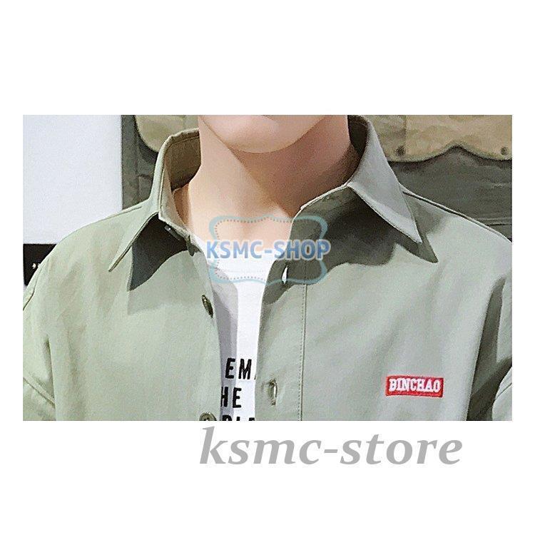 長袖シャツ メンズ おしゃれ シャツ カジュアルシャツ 無地 胸ポケット ワークシャツ ビジネスシャツ 秋服 