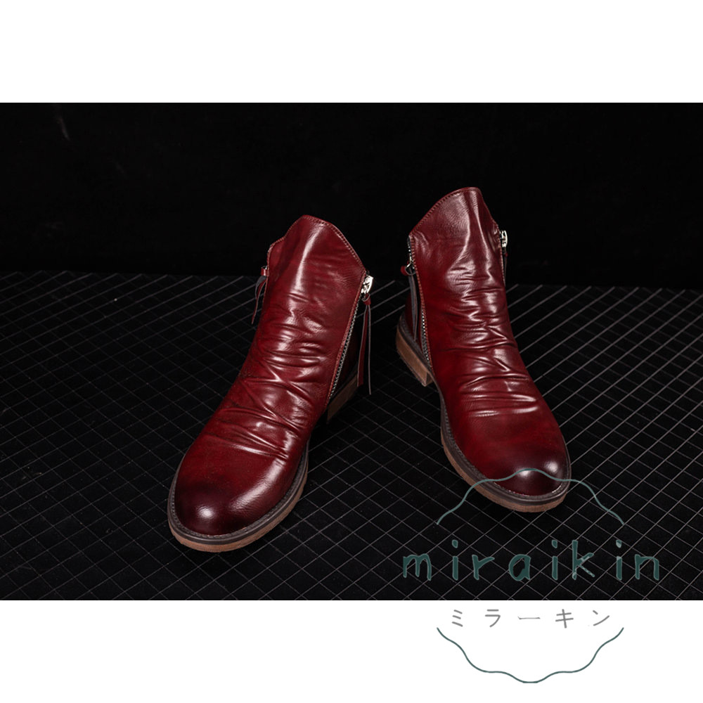 ワークブーツ ショートブーツ メンズ 紳士靴 エンジニア 仕事靴 ビジネス 革靴 おしゃれ 送料無料 チャッカブーツ かっこいい カジュアル サイドジッパー 