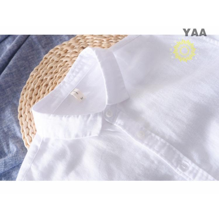 シャツ メンズ リネンシャツ 綿麻 白シャツ ワイシャツ カジュアルシャツ 夏 ナチュラル トップス 長袖 