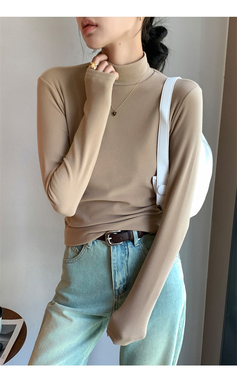 Tシャツ レディース 長袖 カットソー ハイネック トップス 通勤 細身 日常 オシャレ きれいめ 冬 女性用 普段着 秋 OL 無地 インナー 