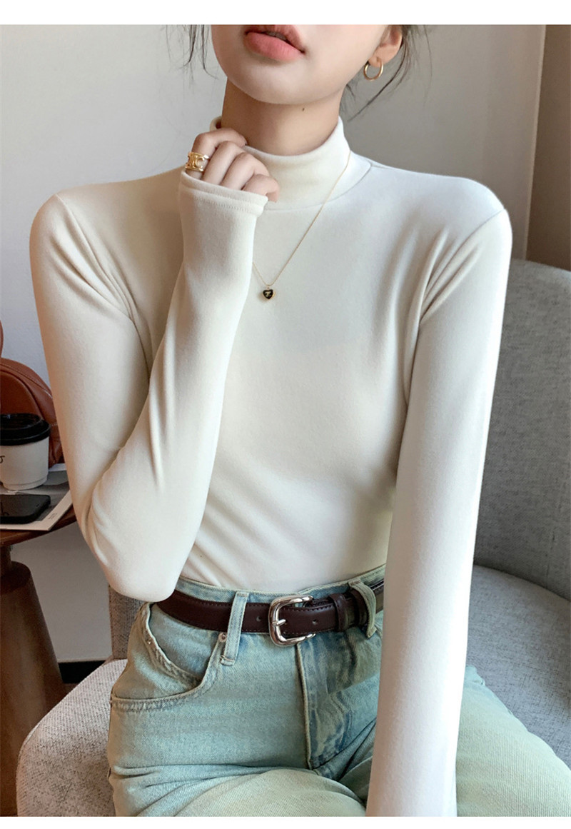 Tシャツ レディース 長袖 カットソー ハイネック トップス 通勤 細身 日常 オシャレ きれいめ 冬 女性用 普段着 秋 OL 無地 インナー 