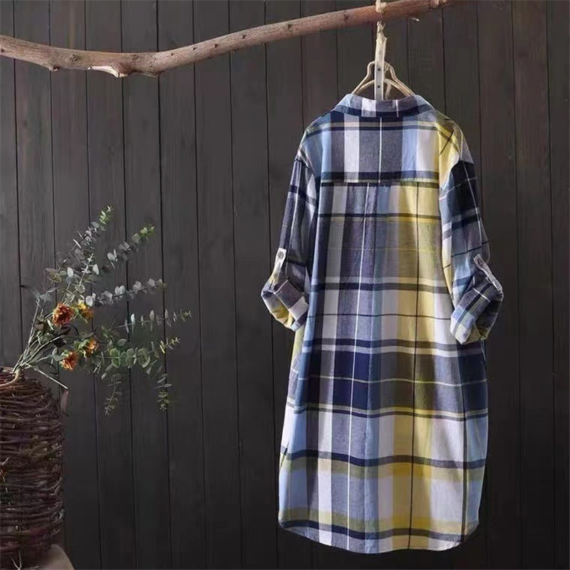 ブラウス レディース 長袖 春秋 長袖シャツ チェック柄 OL きれいめ 通勤 ロング おしゃれ シンプル 入学式 体型カバー ビジネス トップス 