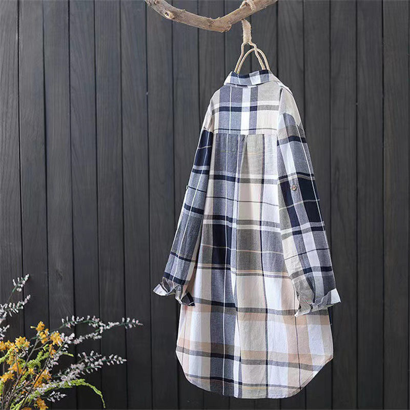 ブラウス レディース 長袖 春秋 長袖シャツ チェック柄 OL きれいめ 通勤 ロング おしゃれ シンプル 入学式 体型カバー ビジネス トップス 