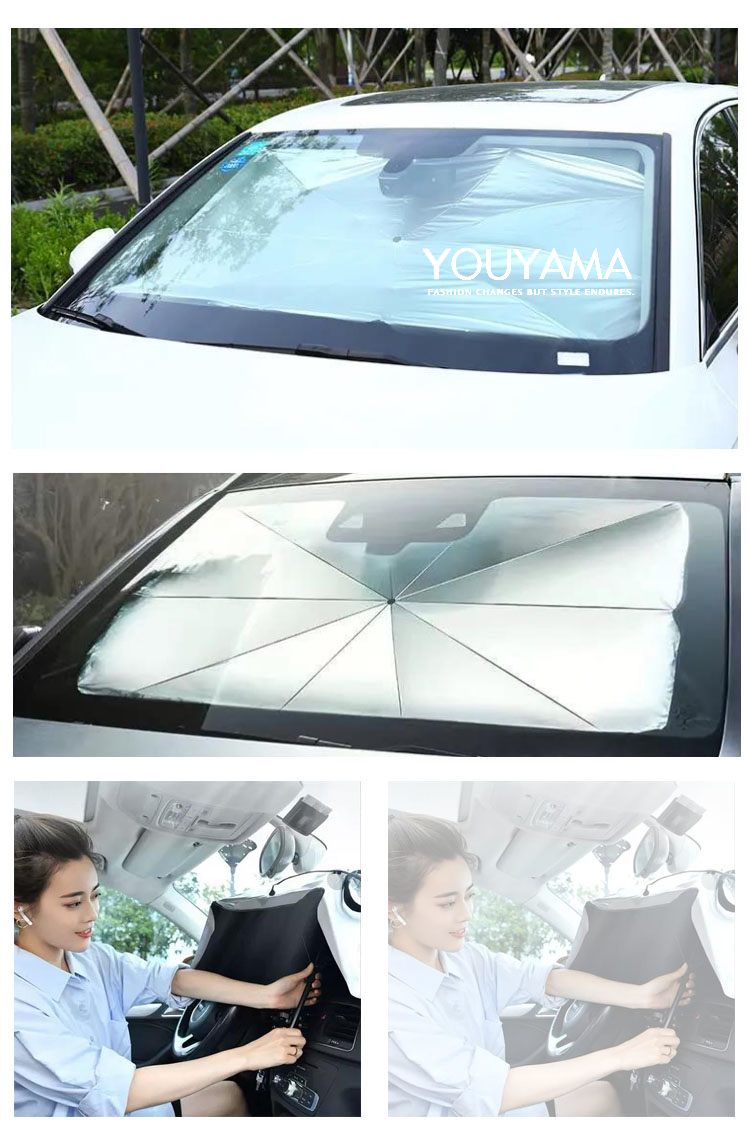 サンシェード 車 傘型 傘 車用 フロントガ軽自動車 日よけ 車中泊グッズ 傘型サンシェード 送料無料 収納ポーチ付き 折りたたみ 