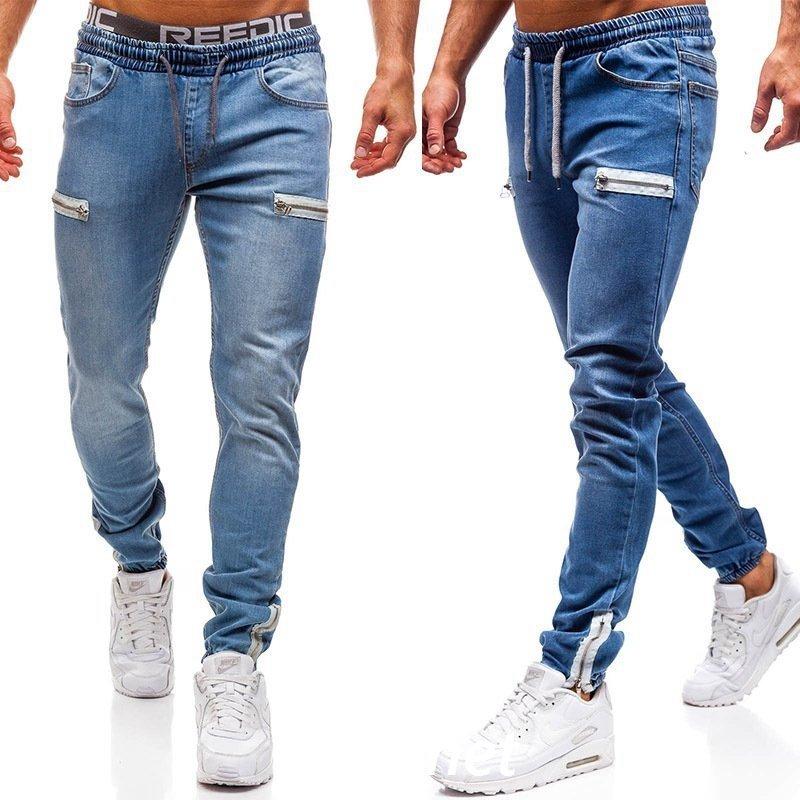 メンズ ジーンズ メンズ デニムパンツ スウェットデニム スウェット 裾ファスナー Gパン ストレッチ デニム ジーパン 
