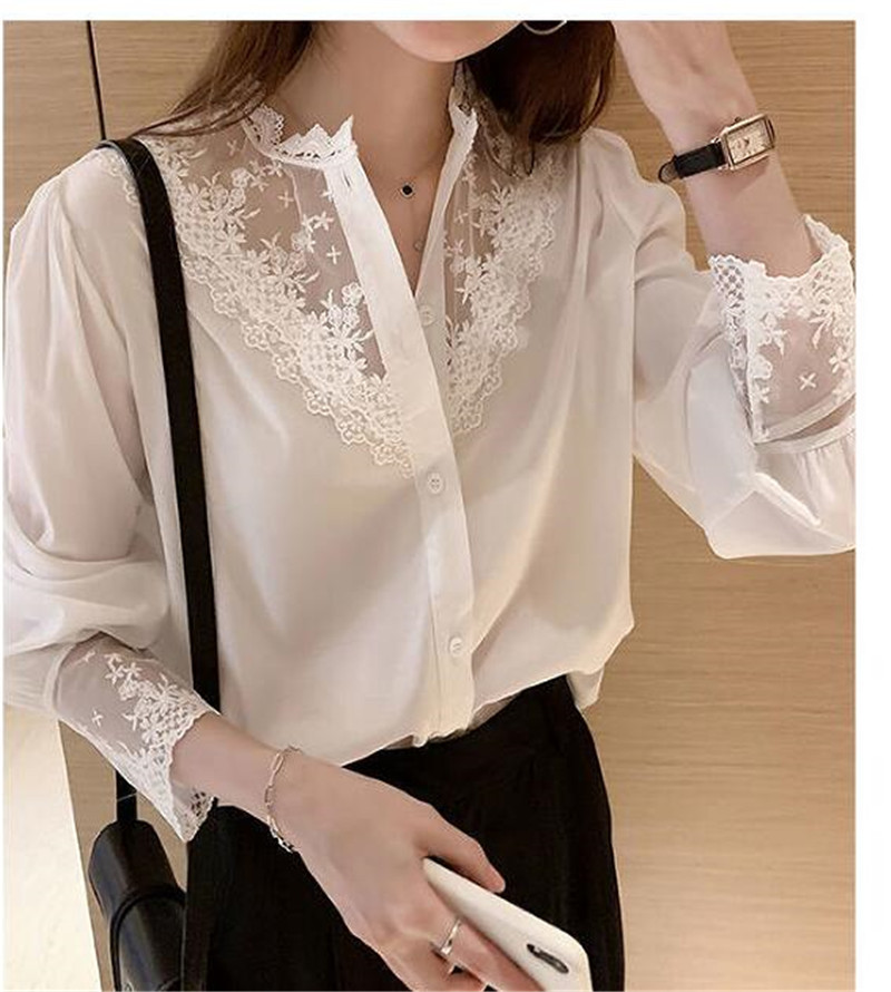 ブラウス レディース シャツ シャツブラウス 長袖 無地 おしゃれ レース トップス 長袖シャツ カジュアル 通勤通学 花柄 アウトドア ゆったり 