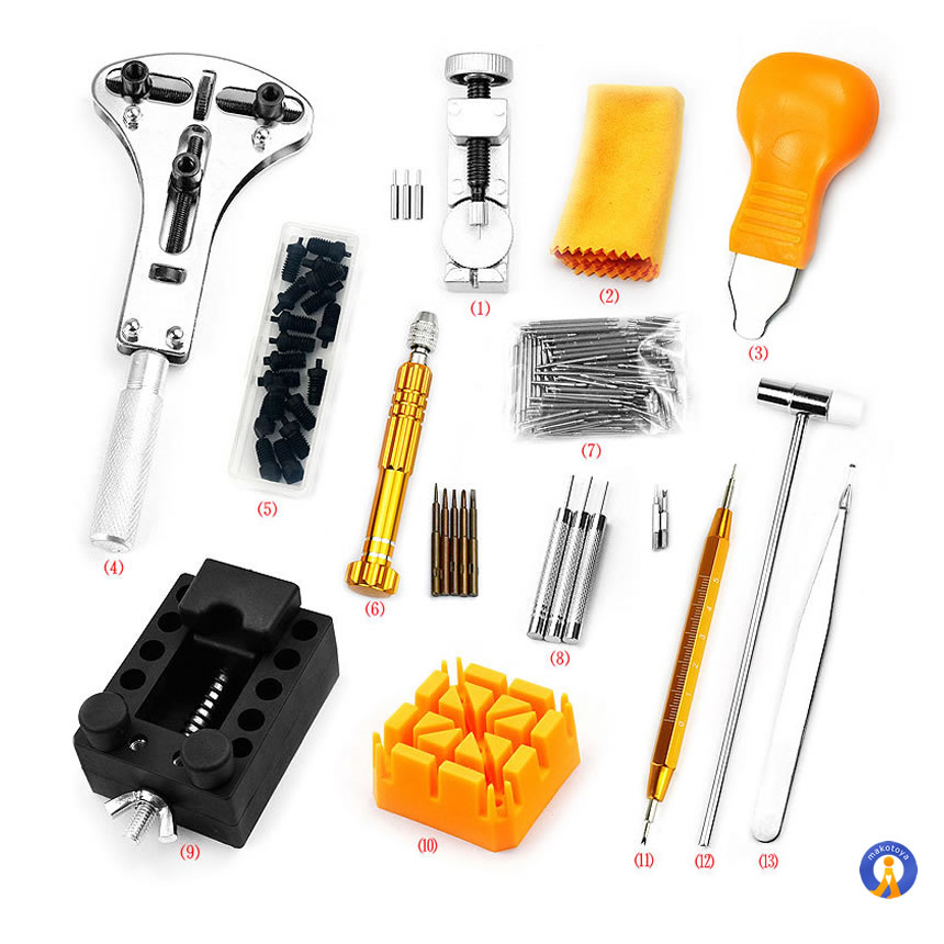 時計工具 149点セット 腕時計工具 電池。 腕時計でんち。工具 ベルト。 裏蓋開け バンドサイズ調整 時計修理ツール 