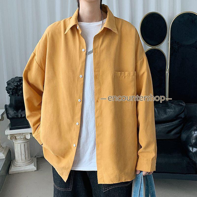 シャツ メンズ 長袖シャツ カジュアル トップス ボタンシャツ 春 秋 秋服 開襟シャツ 紳士 おしゃれ 学生 大きいサイズ 通学 ビジネス 