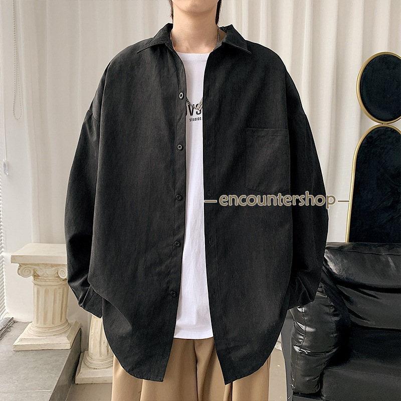シャツ メンズ 長袖シャツ カジュアル トップス ボタンシャツ 春 秋 秋服 開襟シャツ 紳士 おしゃれ 学生 大きいサイズ 通学 ビジネス 