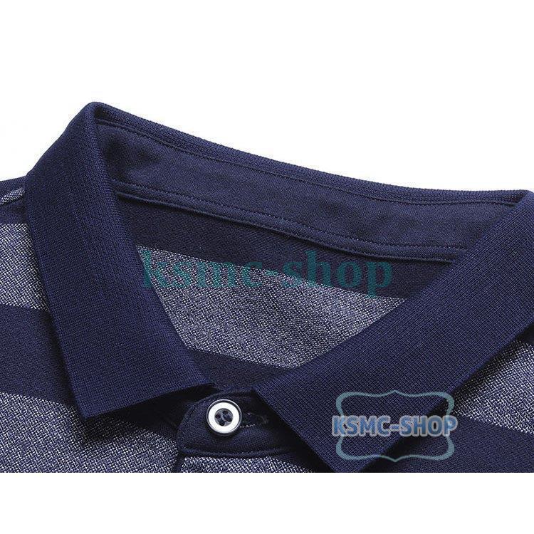 ポロシャツ メンズ トップス 大きいサイズ 長袖 ボーダー柄Tシャツ 春秋ゴルフシャツ スポーツ おしゃれ トレンド 紳士服 カジュアル ファッション ゴルフウェア