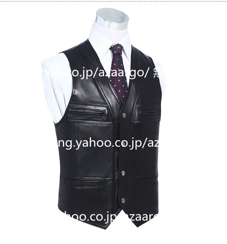 レザーベスト メンズ ラムレザー ベスト 。 羊革 バイク用ベスト カジュアル 大きいサイズ 通勤 フォーマル ジレベスト チョッキ 高級レザー 