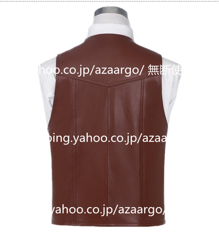 レザーベスト メンズ ラムレザー ベスト 。 羊革 バイク用ベスト カジュアル 大きいサイズ 通勤 フォーマル ジレベスト チョッキ 高級レザー 