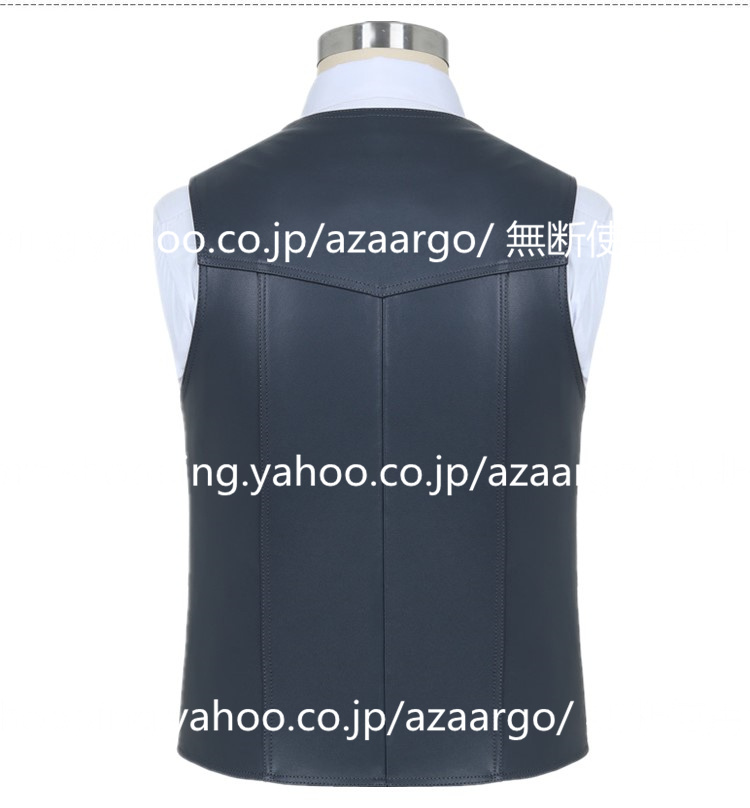 レザーベスト メンズ ラムレザー ベスト 。 羊革 バイク用ベスト カジュアル 大きいサイズ 通勤 フォーマル ジレベスト チョッキ 高級レザー 