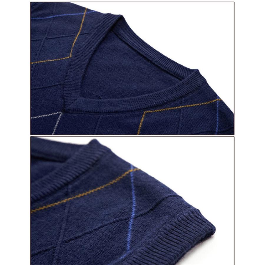 ニットベスト メンズ ジレ プルオーバー 春秋冬 チョッキ 室内着 Vネック 防寒 保温 ビジネス トップス インナー 重ね着 仕事 ゴルフ 暖かい 