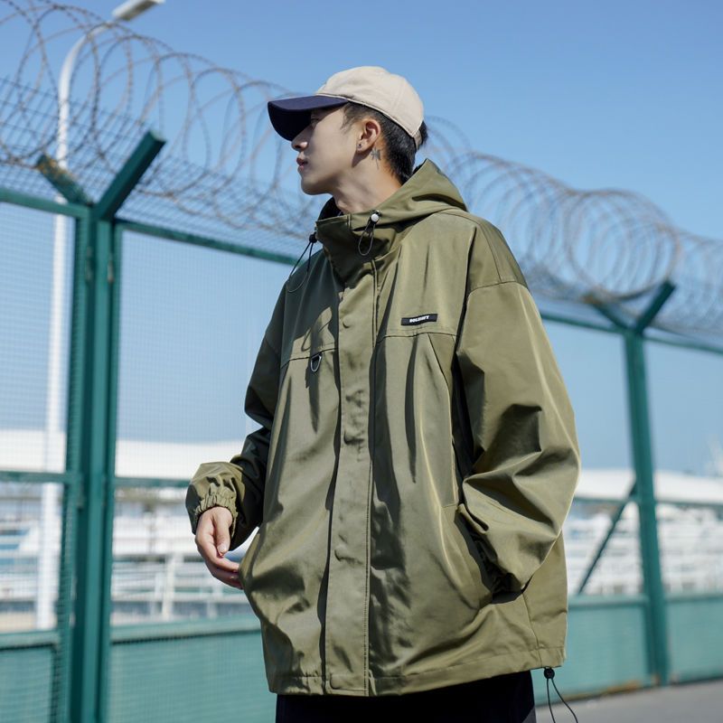 マウンテンメンズ 登山 フード付き ジャケット アウトドア キャンプ 防水 ウインドブレーカー 撥水 防寒 防風 カジュアル ブルゾン 春秋 