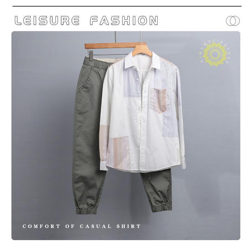 カジュアルシャツ メンズ シャツ トップス 長袖シャツ ストライプ きれいめ 切り替え 