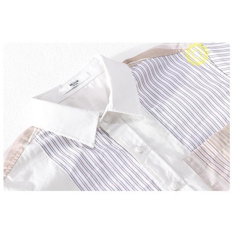 カジュアルシャツ メンズ シャツ トップス 長袖シャツ ストライプ きれいめ 切り替え 