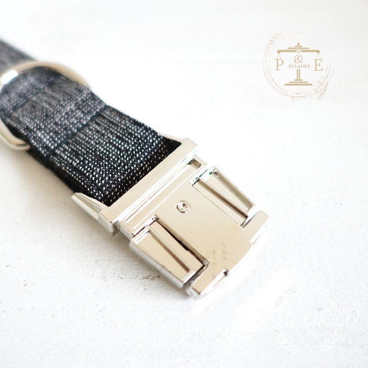 首輪 名前入り 小型犬 中型犬 大型犬 首輪 IDタグ ブラック 迷子札 名札 ナイロン 犬 カスタマイズ ペット用品 猫用品 