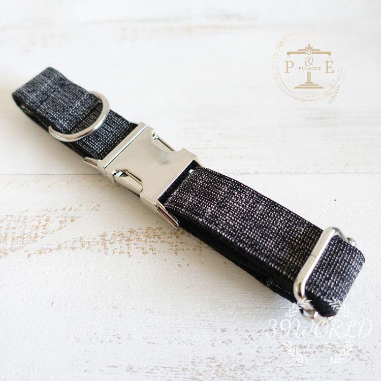 首輪 名前入り 小型犬 中型犬 大型犬 首輪 IDタグ ブラック 迷子札 名札 ナイロン 犬 カスタマイズ ペット用品 猫用品 