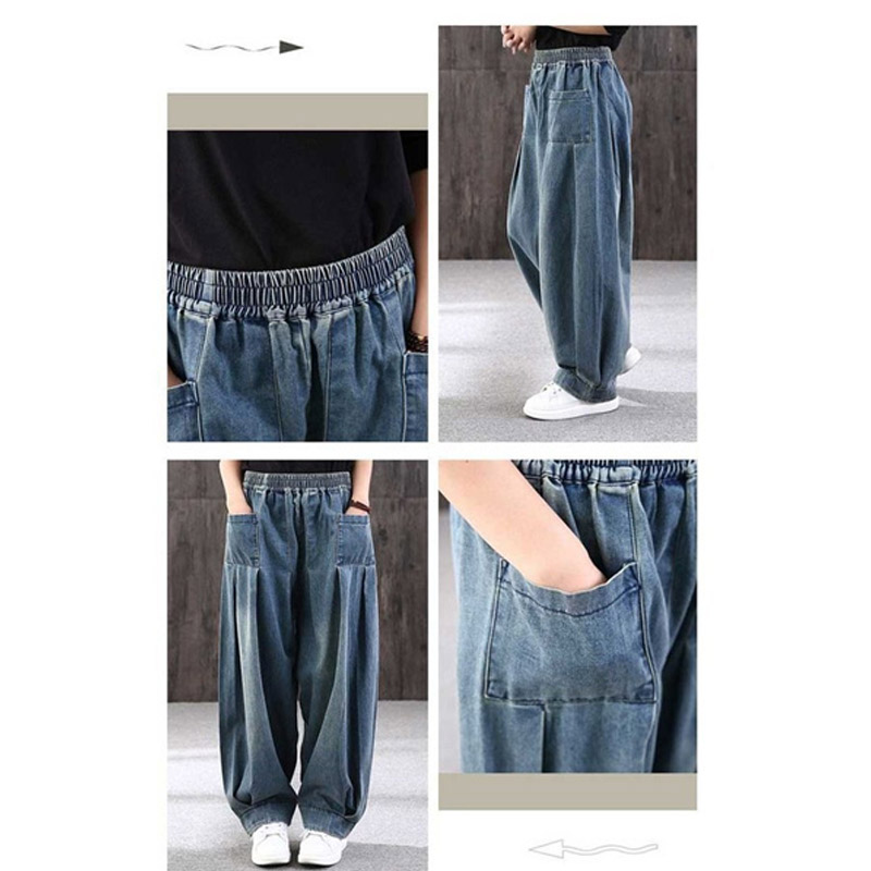 サルエルパンツ レディース デニムパンツ デニム サーカスパンツ ウエストゴム 着痩せ お洒落 ガウチョ アンクル丈 ゆったり Ｇパン ワイドパンツ カジュアル 
