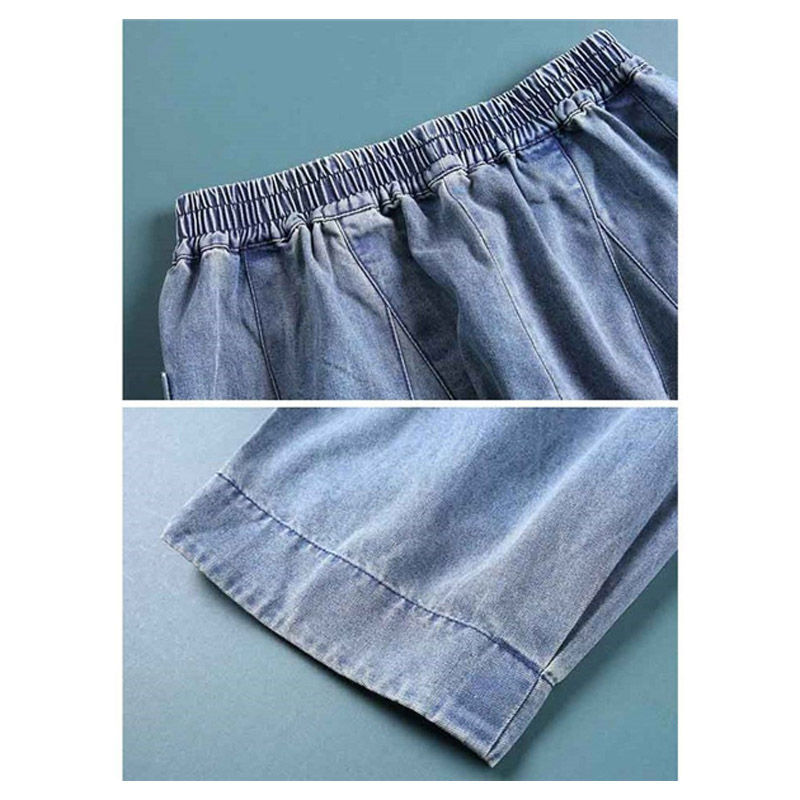 サルエルパンツ レディース デニムパンツ デニム サーカスパンツ ウエストゴム 着痩せ お洒落 ガウチョ アンクル丈 ゆったり Ｇパン ワイドパンツ カジュアル 