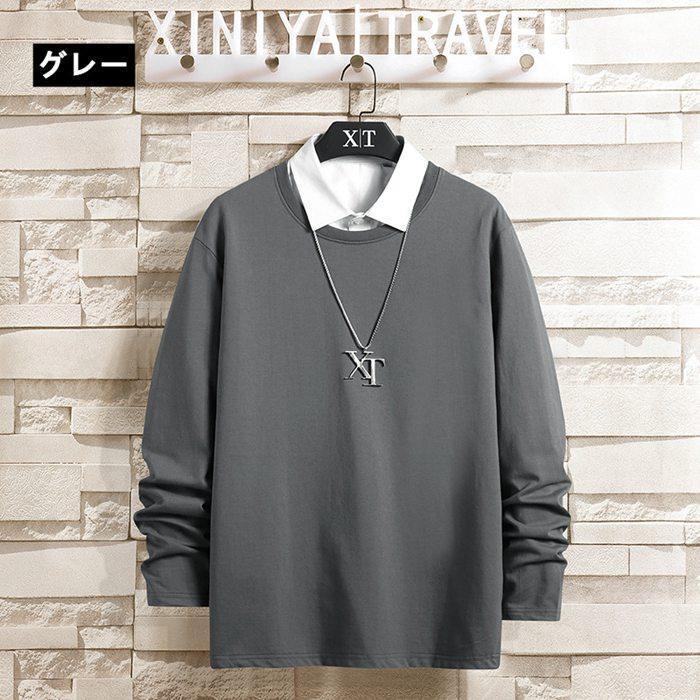長袖Ｔシャツ メンズ トップス クルーネック 長袖 春服 カジュアル シンプル おしゃれ 普段着 通勤 通学 かっこいい 部屋着 
